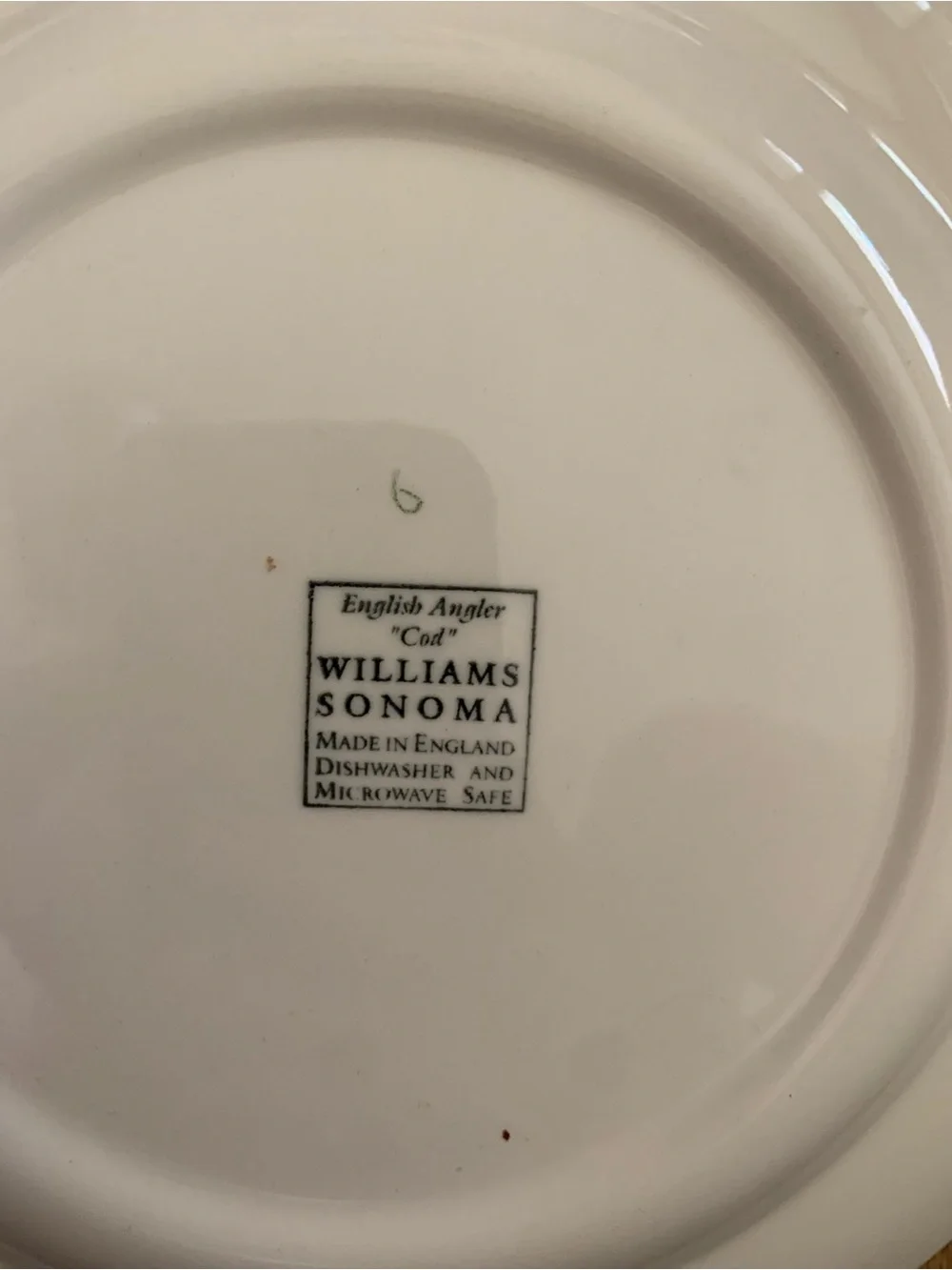 Williams Sonoma Cream Ceramic Dinner Plate with Maker’s Mark